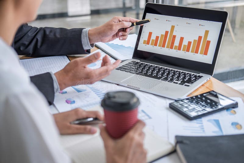 Business Team Consultant Working with New Startup Growth Project Plan