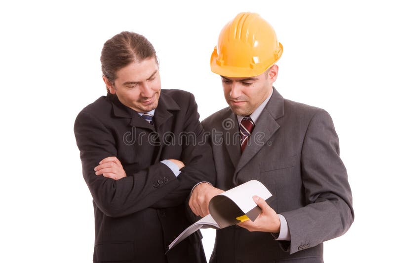 Business team discussing new project stock photo