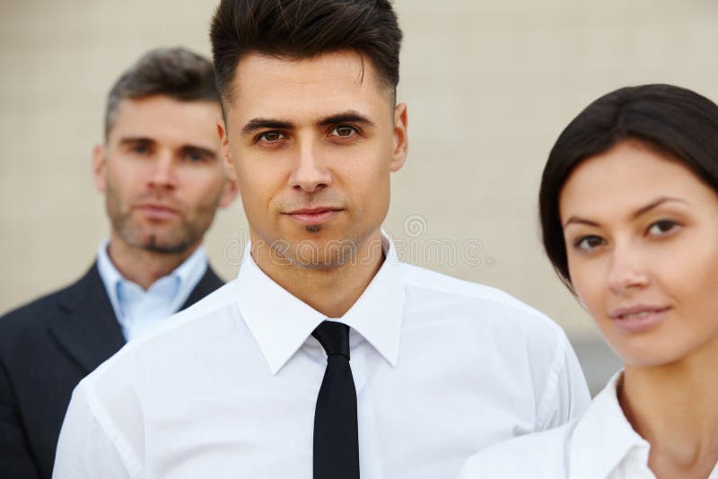 Business Team Outside Office. People. stock image