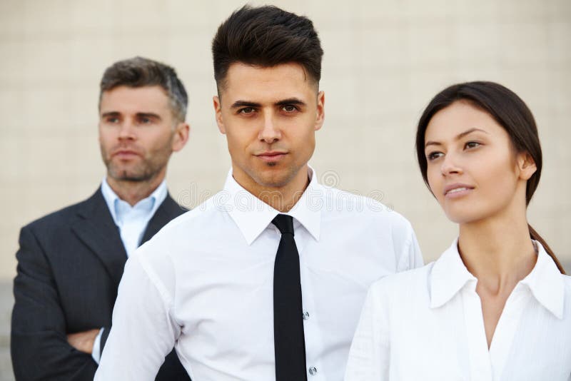 Business Team Outside Office. People. royalty free stock image