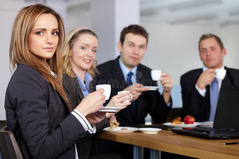 Business team during their coffee break