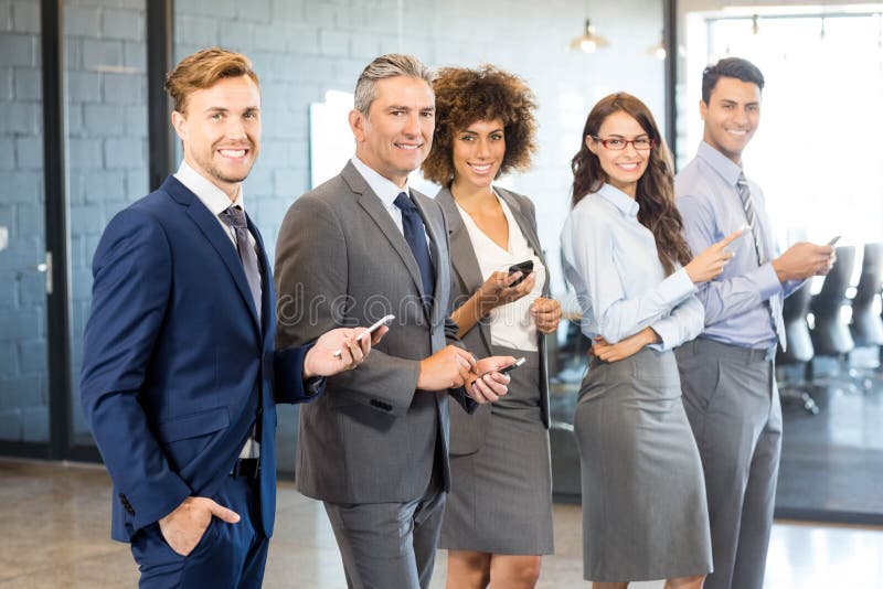 Business Team Using Their Mobile Phone Stock Photo Image of executive