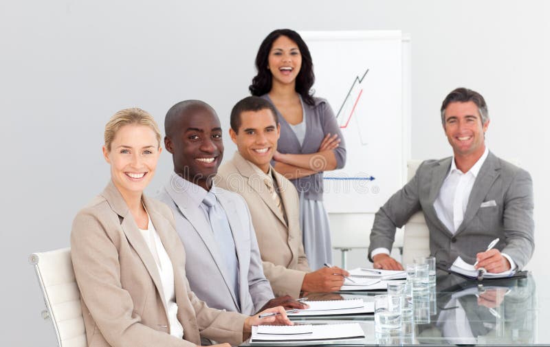 Business team working together in an office