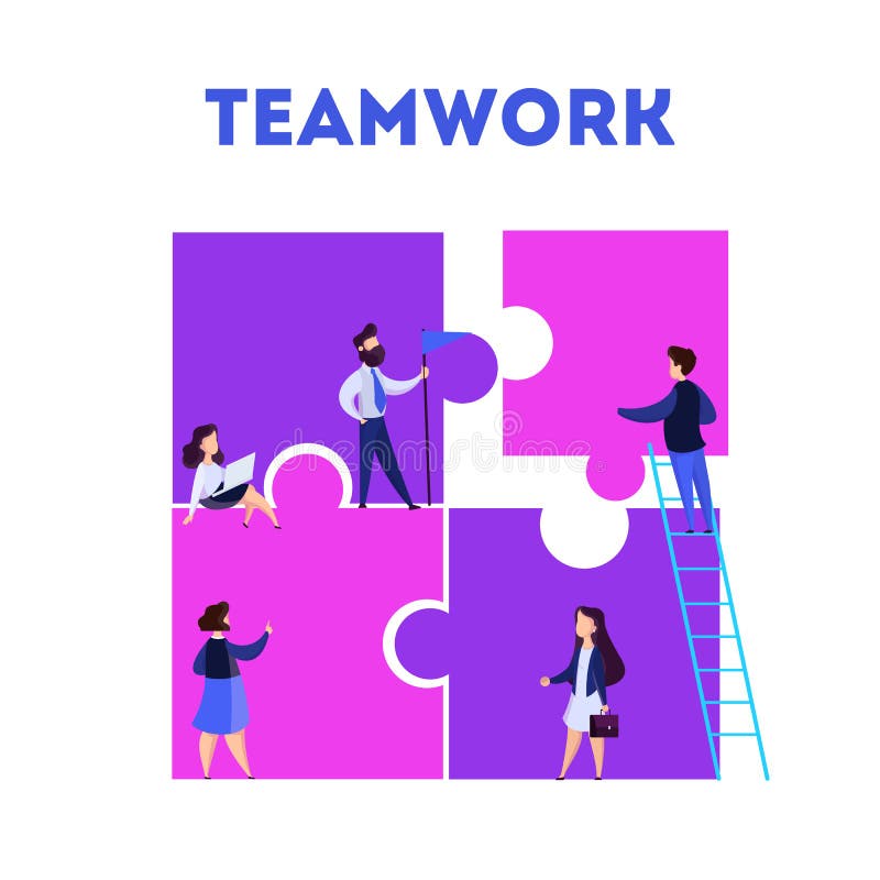 Business teamwork concept. Idea of partnership and cooperation royalty free illustration Business teamwork concept. Idea of partnership and cooperation royalty free illustration