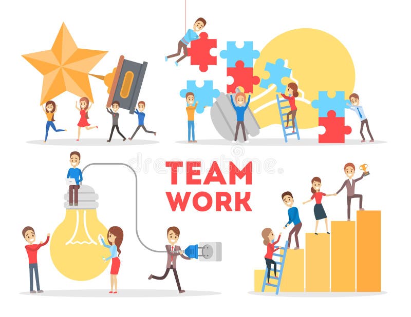 Business teamwork concept. Idea of partnership and cooperation vector illustration Business teamwork concept. Idea of partnership and cooperation vector illustration