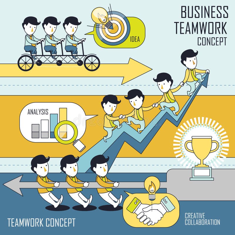 Business teamwork concept set stock illustration