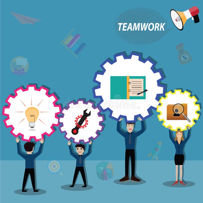 Business Teamwork,everyperson in Team Working for Success - Vector ...