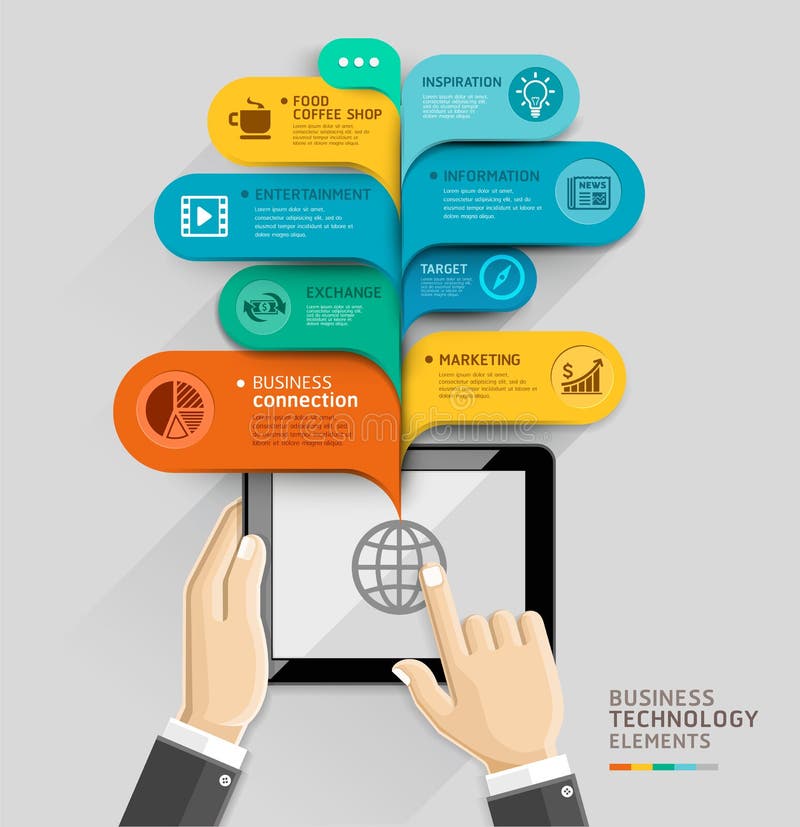 Business technology bubble speech template style. royalty free illustration