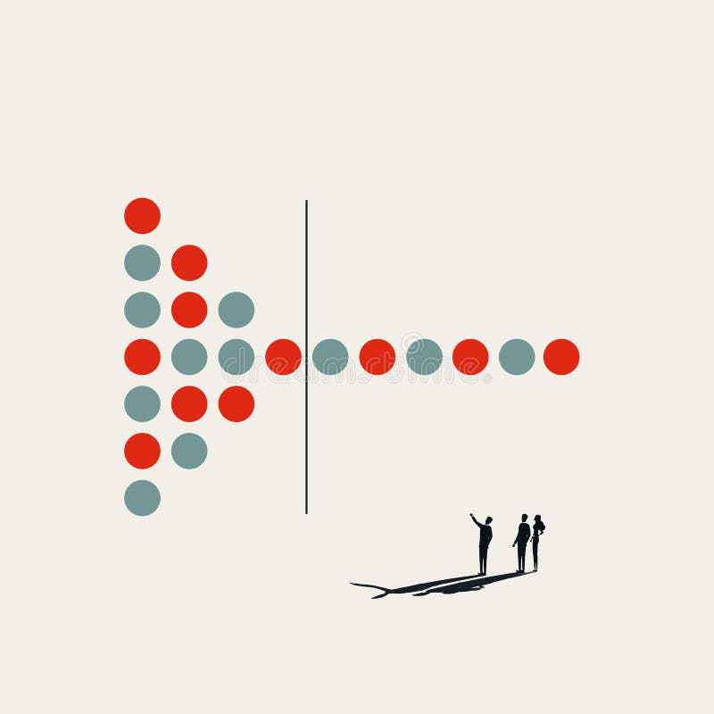 Business and technology data analysis vector concept. Symbol of management, processes. Minimal illustration. vector illustration