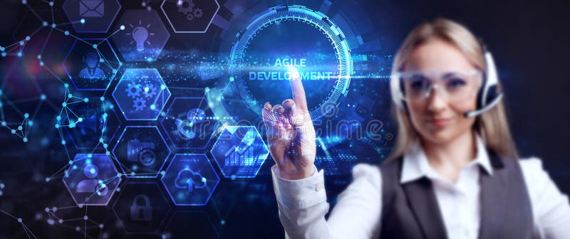 Business, Technology, Internet and network concept. Agile Software Development stock photo