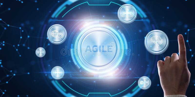 Business, Technology, Internet and network concept. Agile Software Development royalty free stock photos