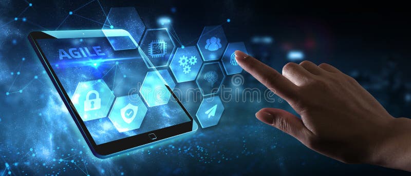 Business, Technology, Internet and network concept. Agile Software Development stock image