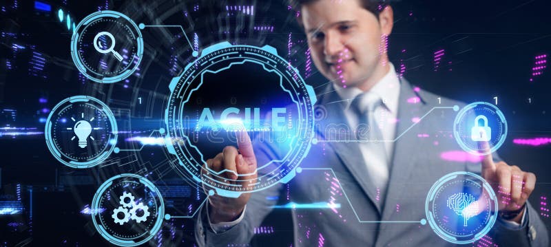 Business, Technology, Internet and network concept. Agile Software Development stock photography