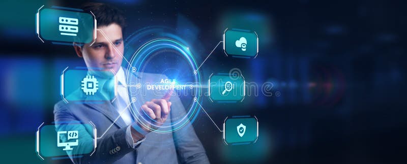 Business, Technology, Internet and network concept. Agile Software Development stock photography