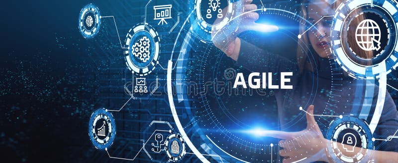 Business, Technology, Internet and network concept. Agile Software Development royalty free stock photos