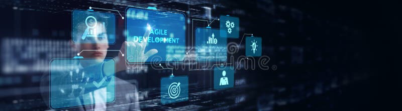 Business, Technology, Internet and network concept. Agile Software Development vector illustration