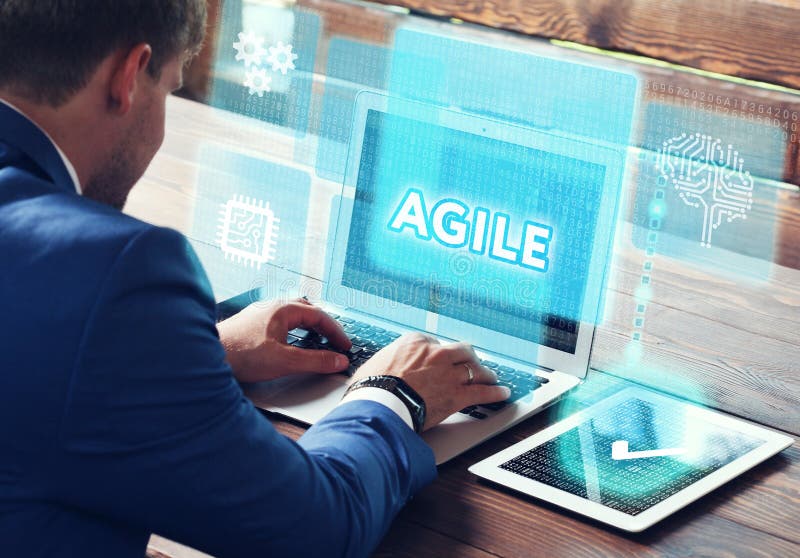Business, Technology, Internet and network concept. Agile Software Development royalty free stock photography