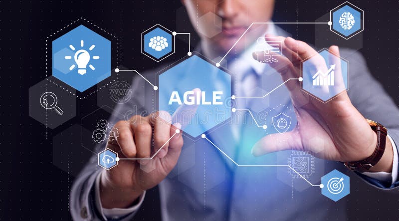 Business, Technology, Internet and network concept. Agile Software Development stock photography