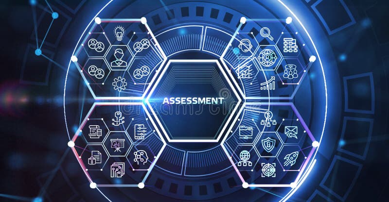 Business, Technology, Internet and network concept. Assessment analysis evaluation measure royalty free illustration