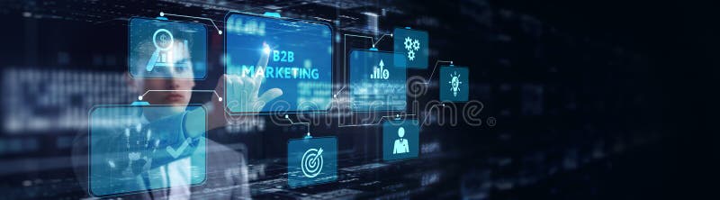 Business, Technology, Internet and network concept. B2B Business company commerce technology marketing concept vector illustration