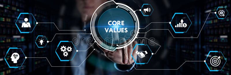 Business, Technology, Internet and network concept. Core values responsibility ethics goals company concept royalty free stock photos