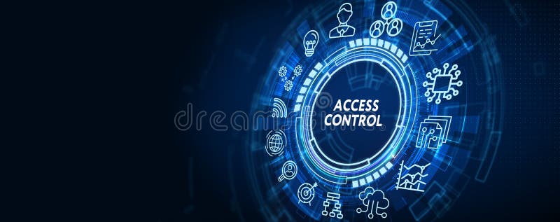 Business, Technology, Internet and network concept. virtual display: Access control royalty free illustration.