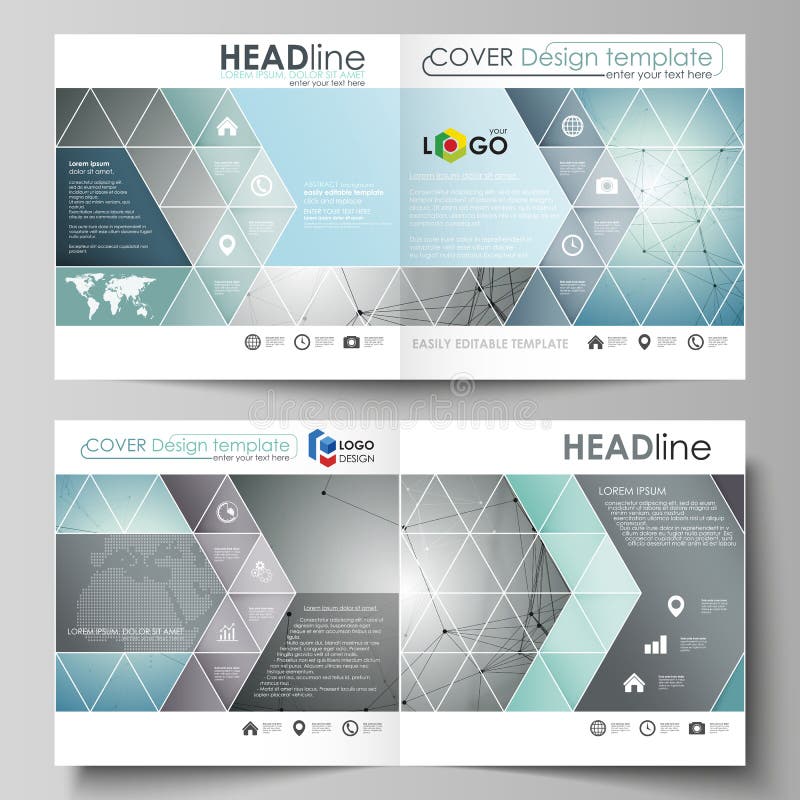 Business templates for square design bi fold brochure, flyer, booklet or annual report. stock illustration Business templates for square design bi fold brochure, flyer, booklet or annual report. stock illustration