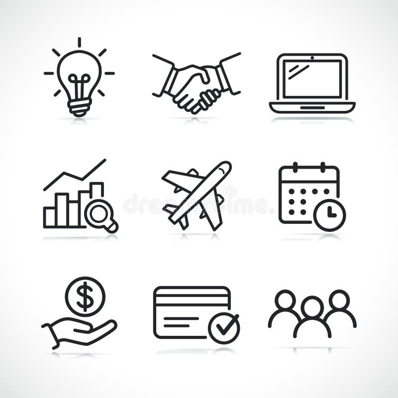 Business thin line icons set stock illustration