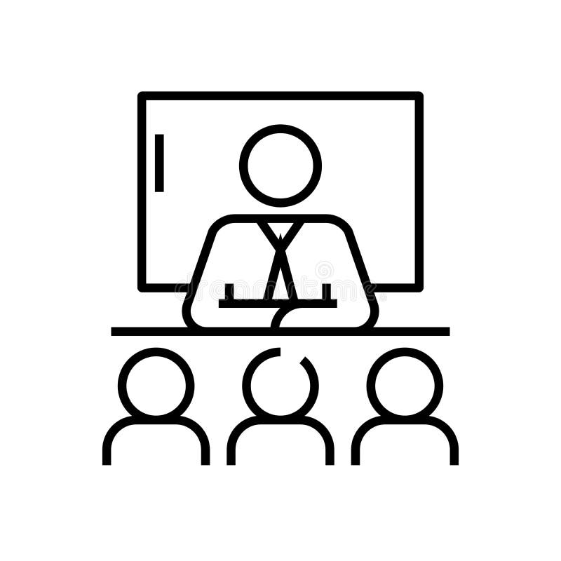 Business trainer line icon, concept sign, outline vector illustration, linear symbol. royalty free illustration