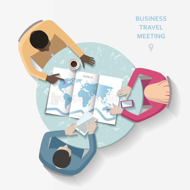 Business Travel Meeting Concept Stock Vector - Illustration of tablet