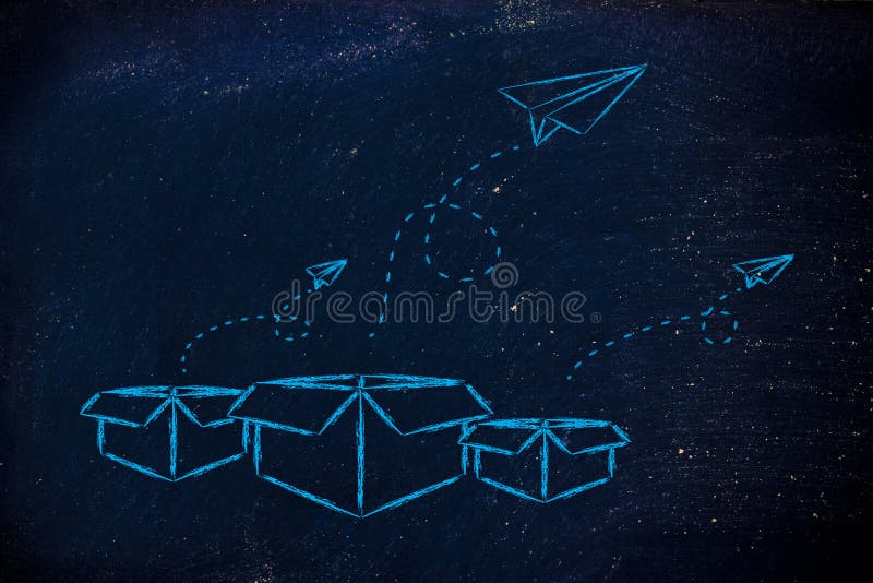 Business vision: think outside the box royalty free stock photo