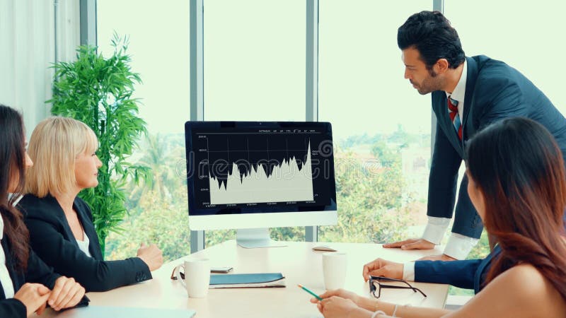 Business visual data analyzing technology by creative computer software royalty free stock images