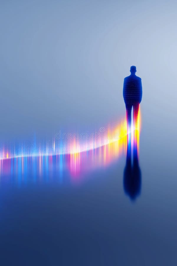 Business wallpaper. Businessman looking forward with future vision concept. Businessman banner royalty free illustration