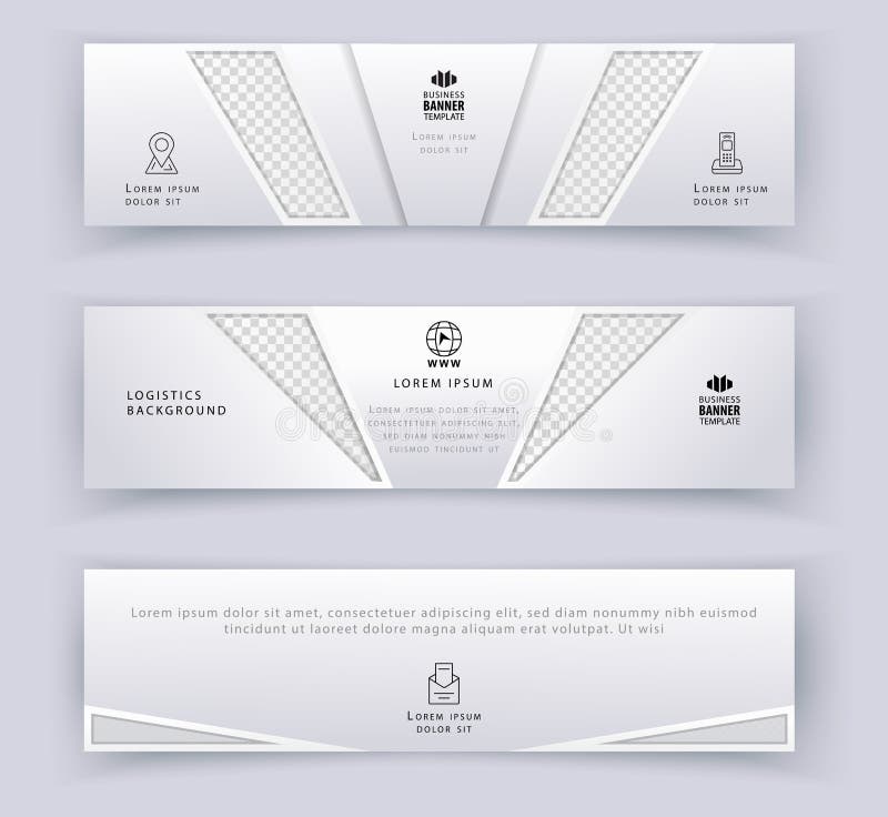 Business white banner template, Logistics horizontal template. Abstract cover header background template for website vector illustration Business white banner template, Logistics horizontal template. Abstract cover header background template for website vector illustration