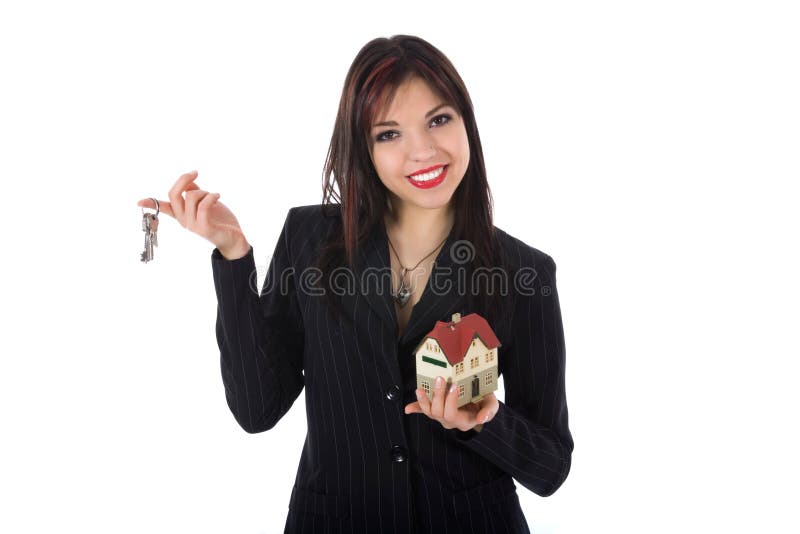 Business woman advertises real estate