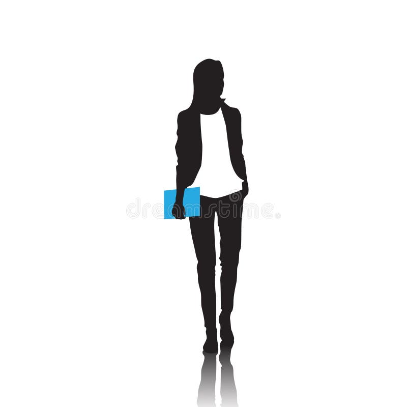 Business Woman Black Silhouette Full Length Over White Background royalty free illustration Business Woman Black Silhouette Full Length Over White Background royalty free illustration