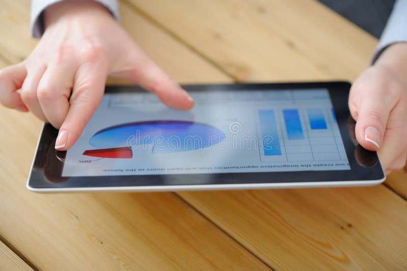 Business Woman Brainstorming Data Target Financial Concept. Stock Image