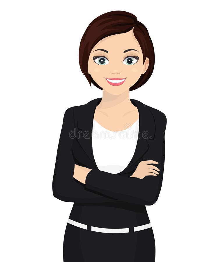 Business Woman Cartoon Character, Cheerful Beautiful Office Female. Vector  Stock Vector - Illustration of body, company: 161730825