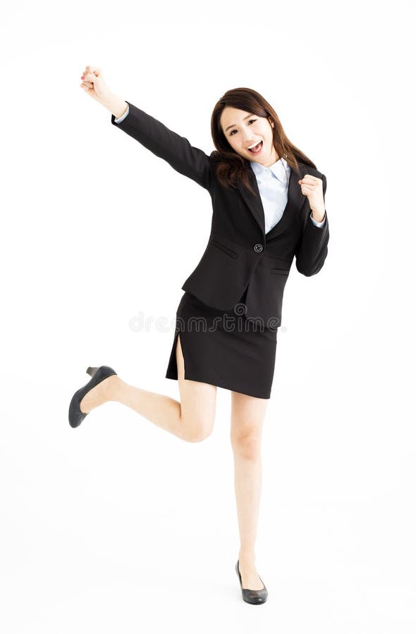 Business Woman Celebrating and Dancing Stock Image - Image of ...