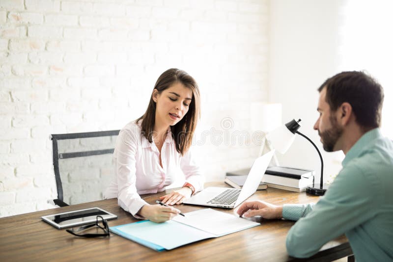 Business Woman with a Client Stock Photo - Image of agreement, work ...