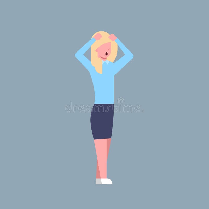 Business Woman Confused Office Worker Character Businesswoman Stressed Isolated stock illustration