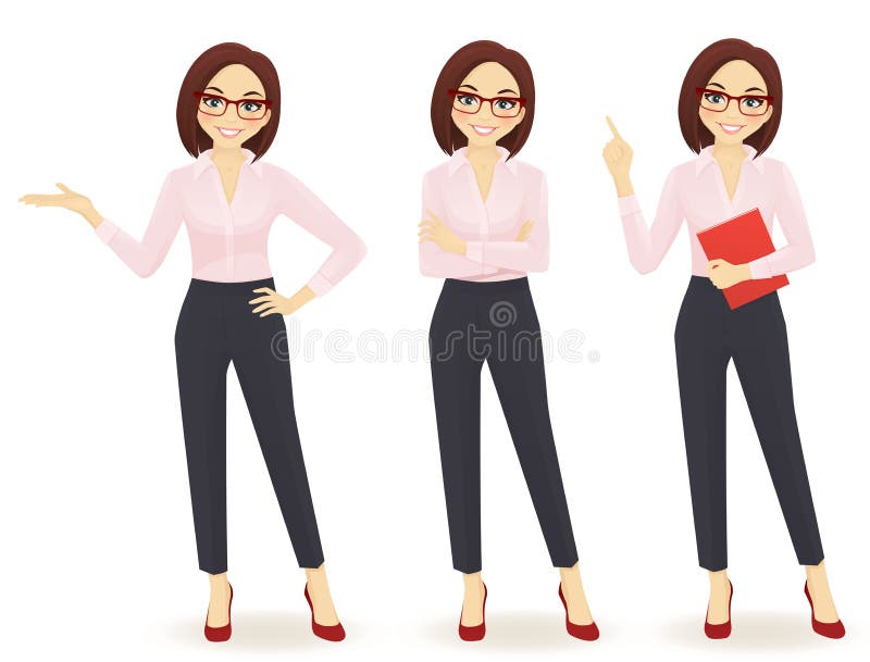 Business woman in different poses