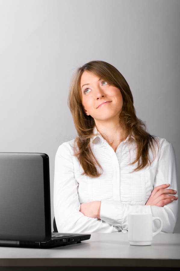 Business woman is dreaming stock image