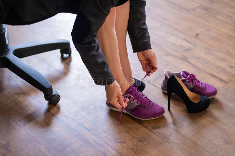 Girl Resting Removing Shoes Office Stock Photos - Free & Royalty-Free ...