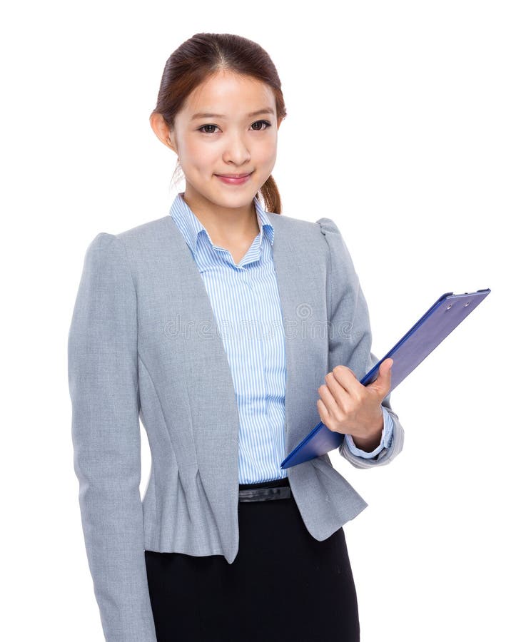 Business woman with folder stock photo. Image of navy - 43361474