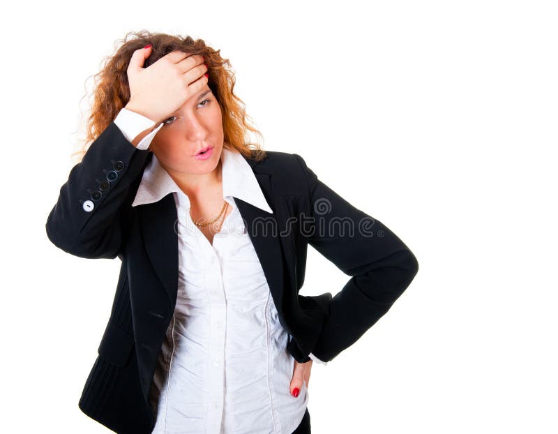 Business woman have a headache