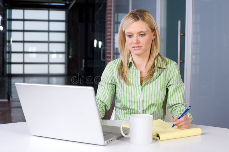 Business woman at her desk