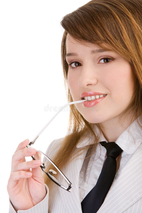Business Woman Holding Glasses Stock Photo Image of student