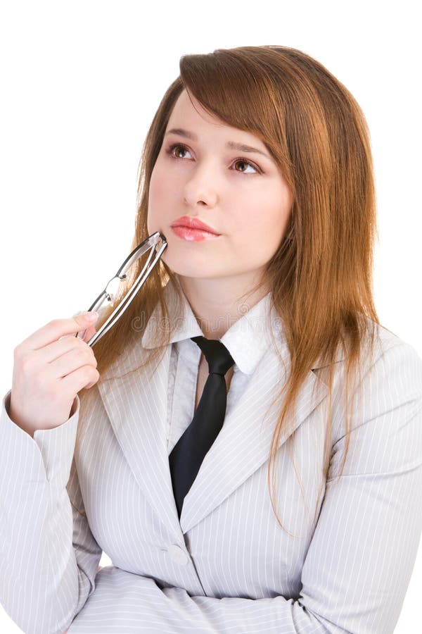 Business Woman Holding Glasses Stock Image Image of cute, holding