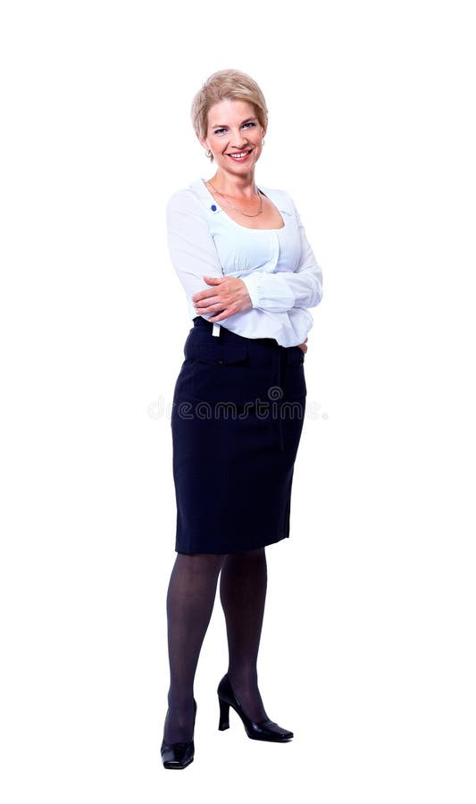 Business woman. Isolated over white